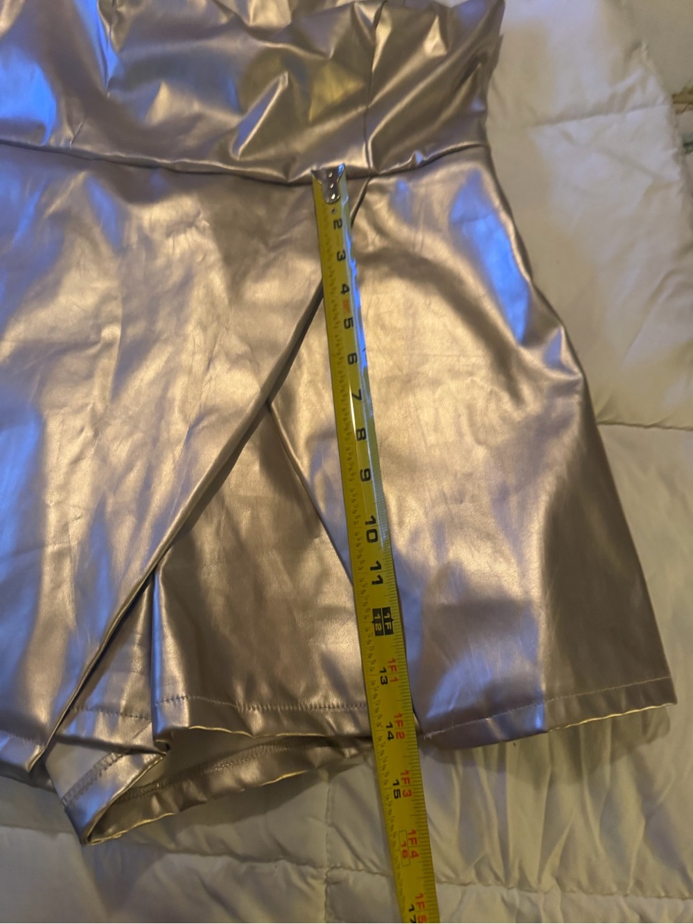 Gold One-Shoulder Metallic Romper - Picture 5 of 10